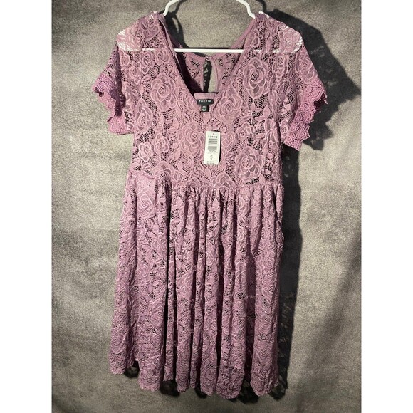 torrid Dresses & Skirts - Forever 21 Mauve Lace V-Neck Short Sleeve Dress